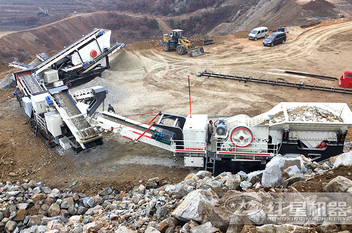 移動石料破碎加工設備生產現場 移動石料破碎加工設備生產現場