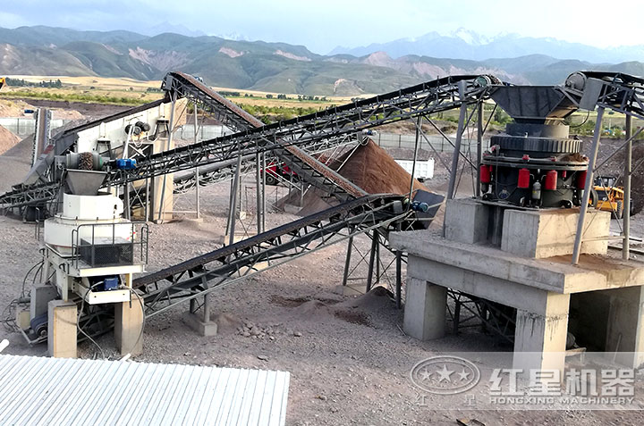 河卵石打砂現場 河卵石打砂現場