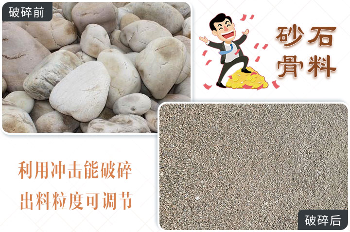 鵝卵石制砂前后 鵝卵石制砂前后