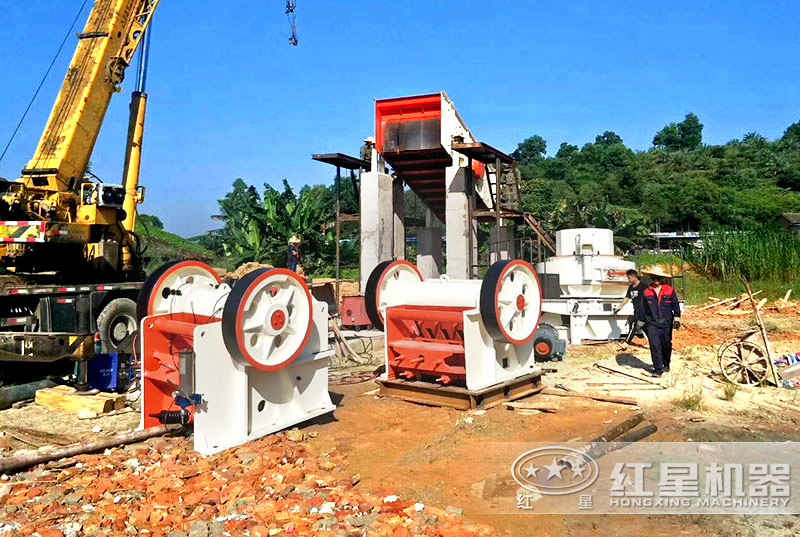 打沙生產線安裝現場 打沙生產線安裝現場